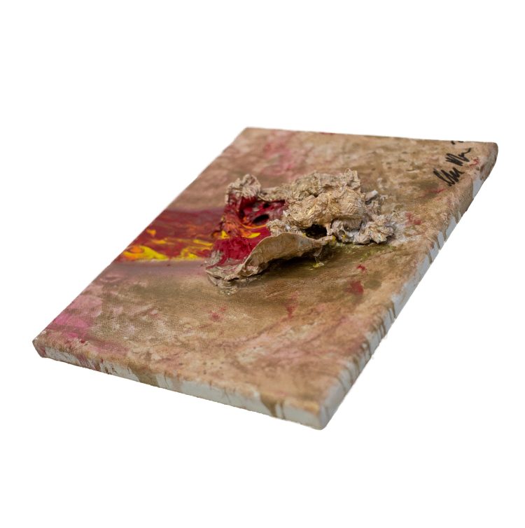 red abstract acrylic painting