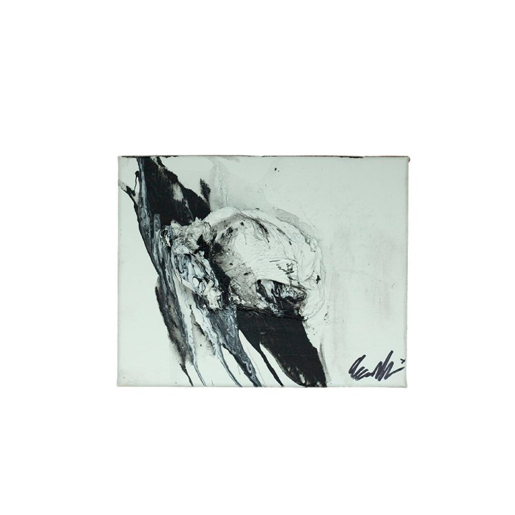 black and white abstract art on canvas