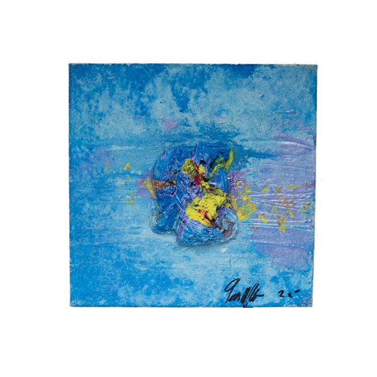 blue abstract art on canvas