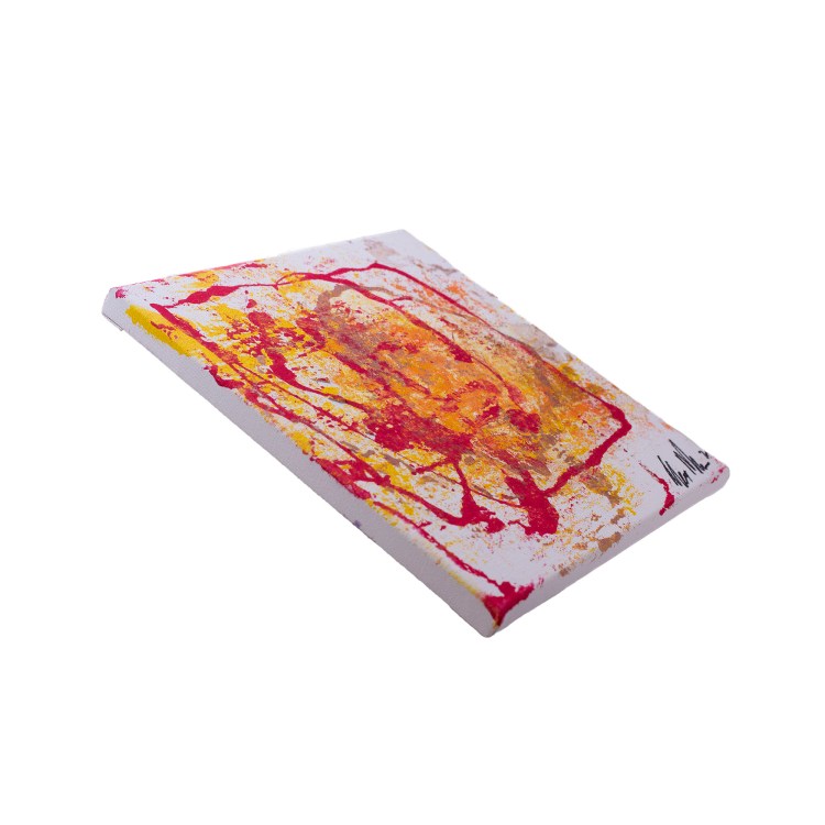 orange abstract art on canvas